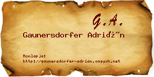 Gaunersdorfer Adrián névjegykártya